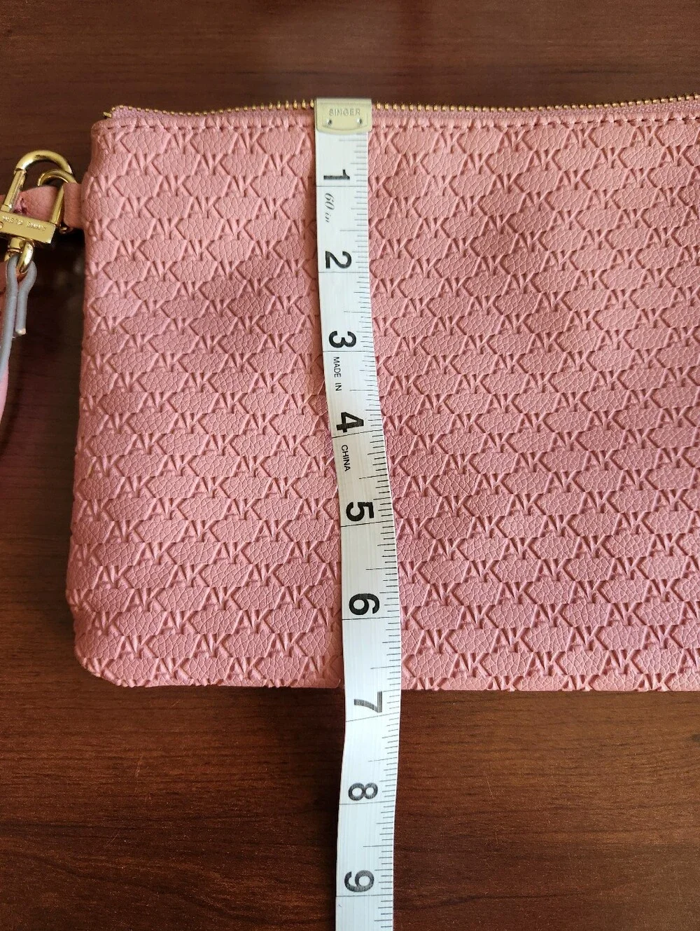 Anne Klein Pink Monogram Wristlet Pouch Clutch